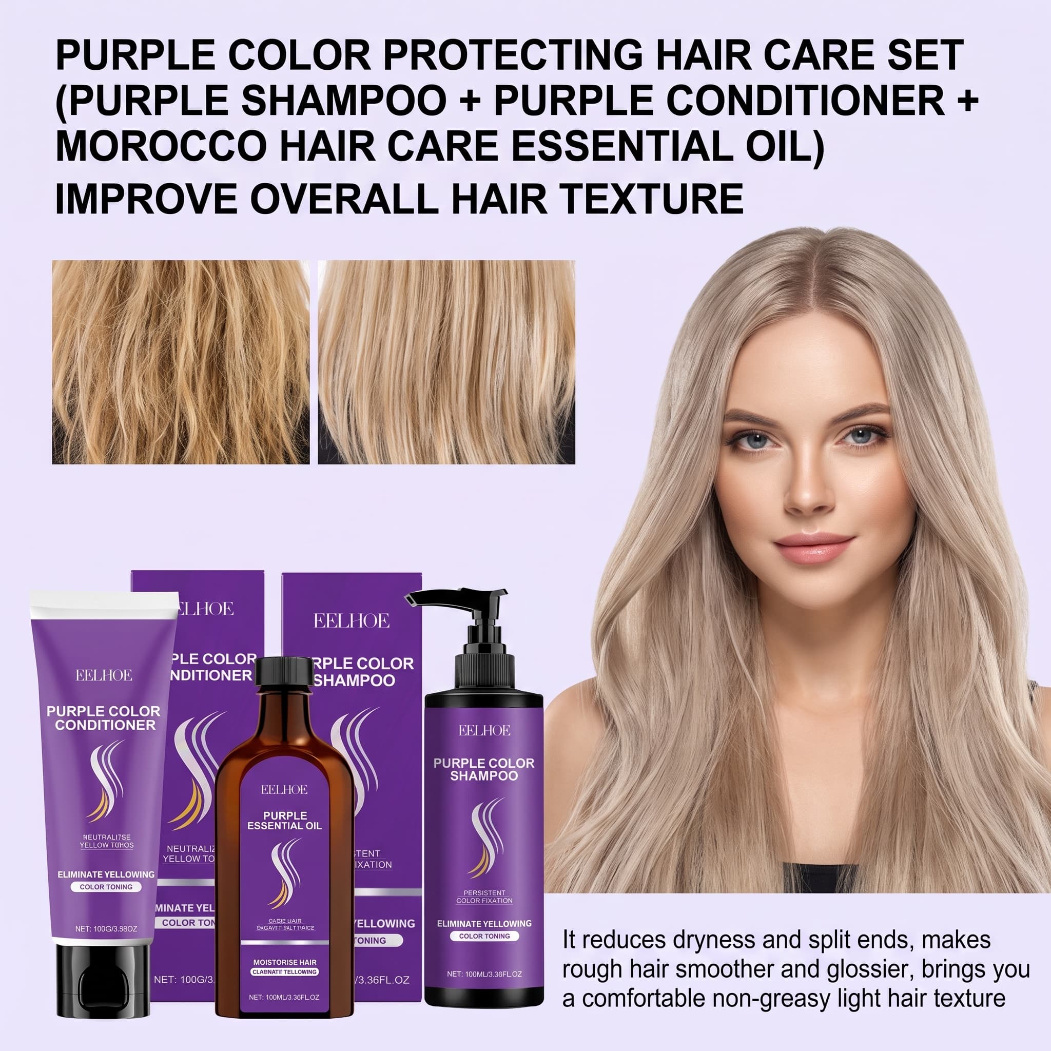 Purple Toning Shampoo - Purple Shampoo Set With Conditioner Hair