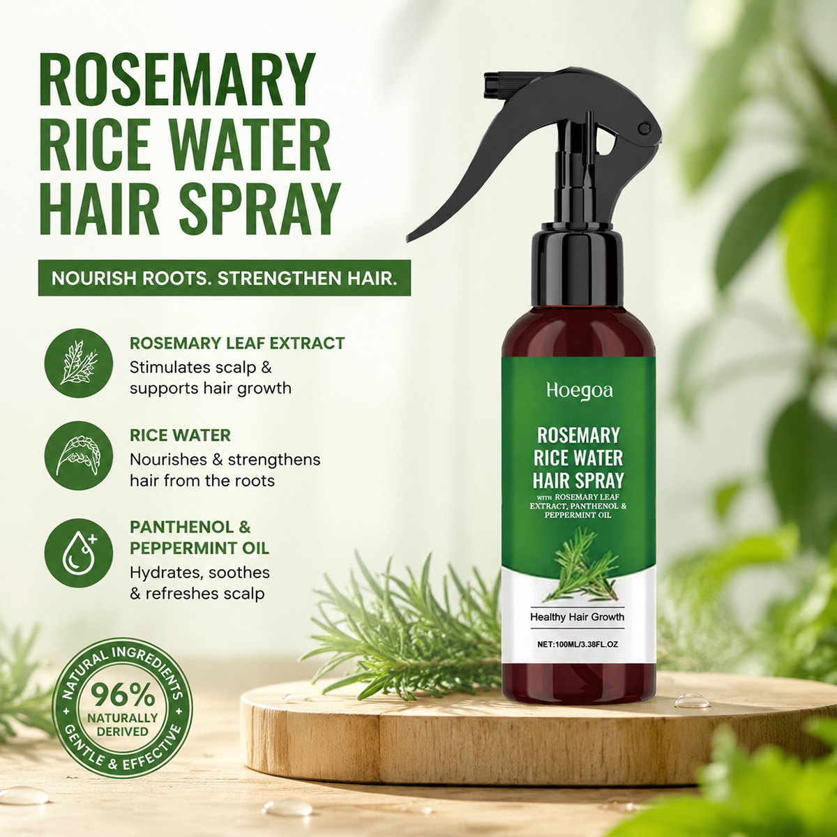 Hair Care With Rice Water - Rosemary Rice Water Hair Spray with