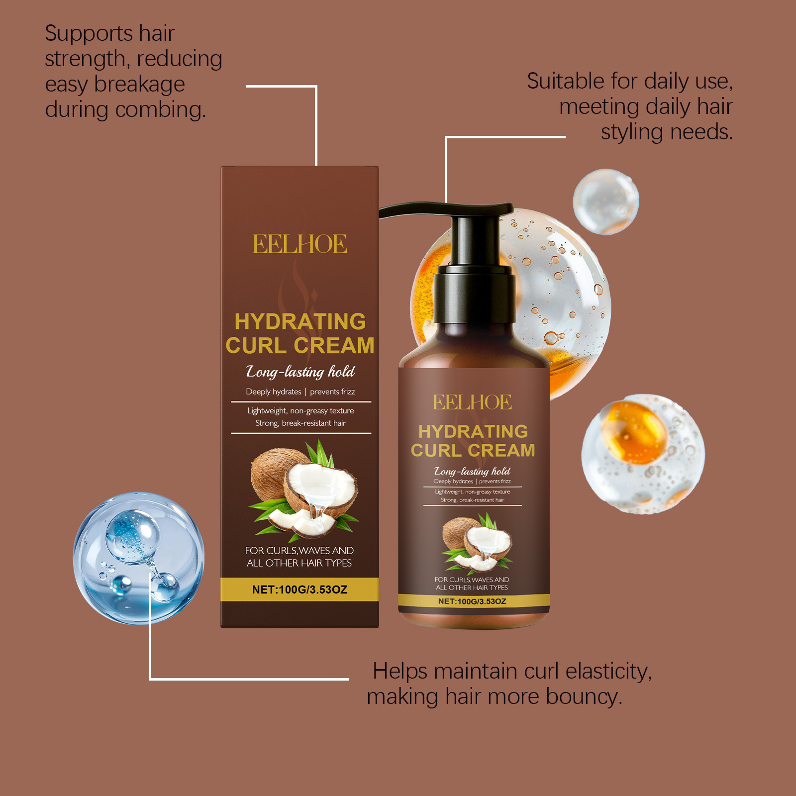 Curl Styling Cream for Wavy an - Hair Care Cream recension och pris