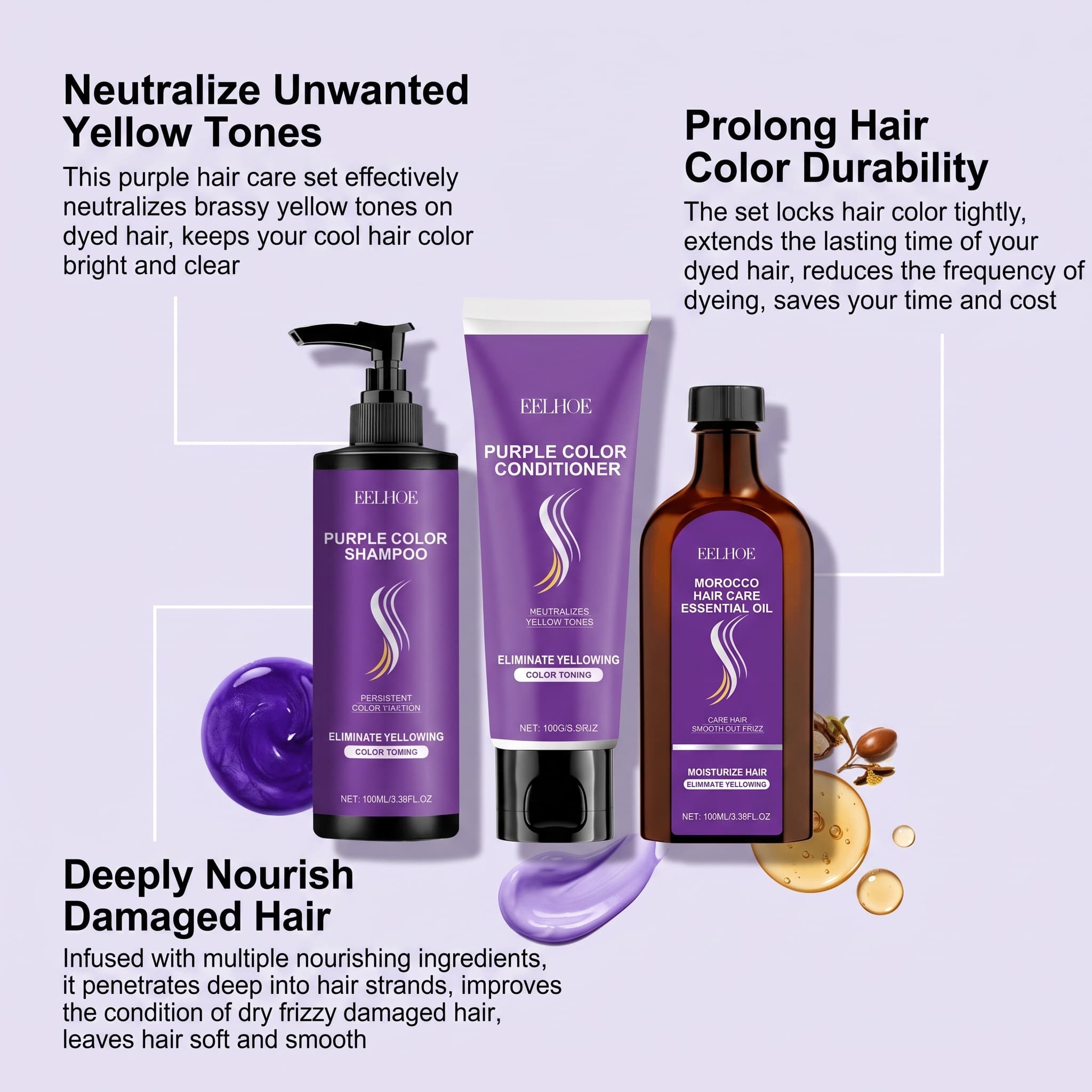 Purple Shampoo Set With Condit - Purple Toning Shampoo recension och pris