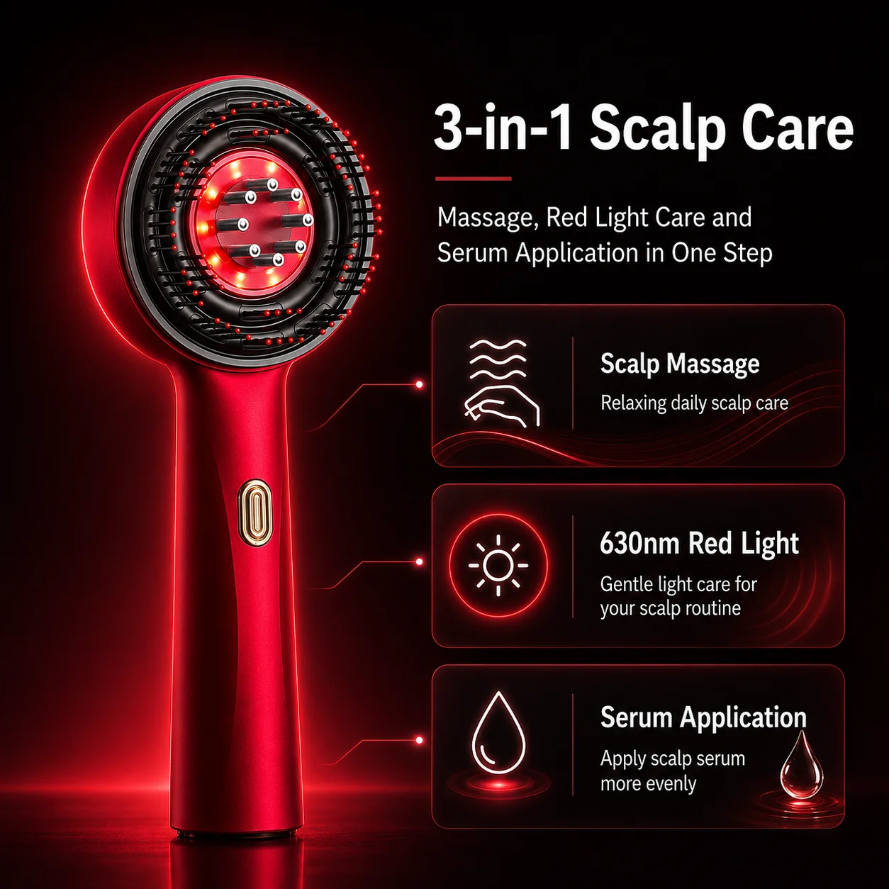 Red Light Scalp Massager Comb  - Hair Care Hair Serum recension och pris