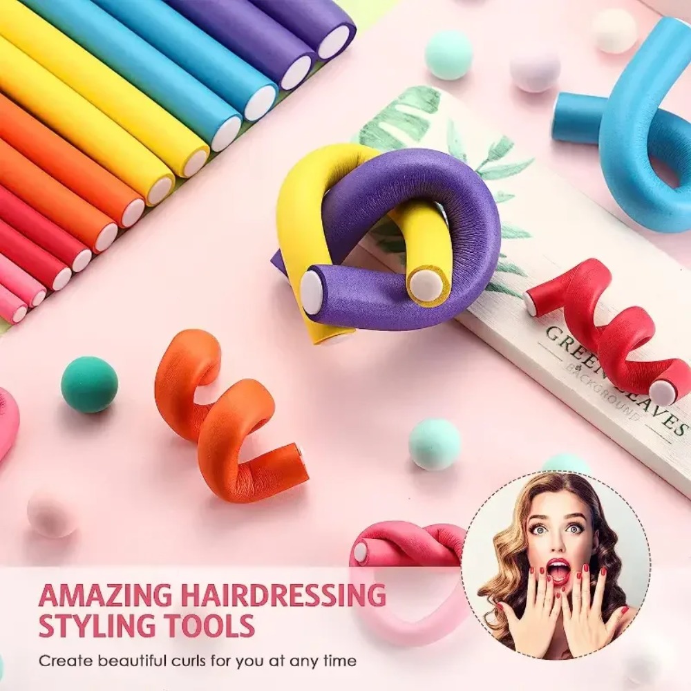 42Pcs Flexible Hair Curling Ro - Hair Roller Set Flexi recension och pris