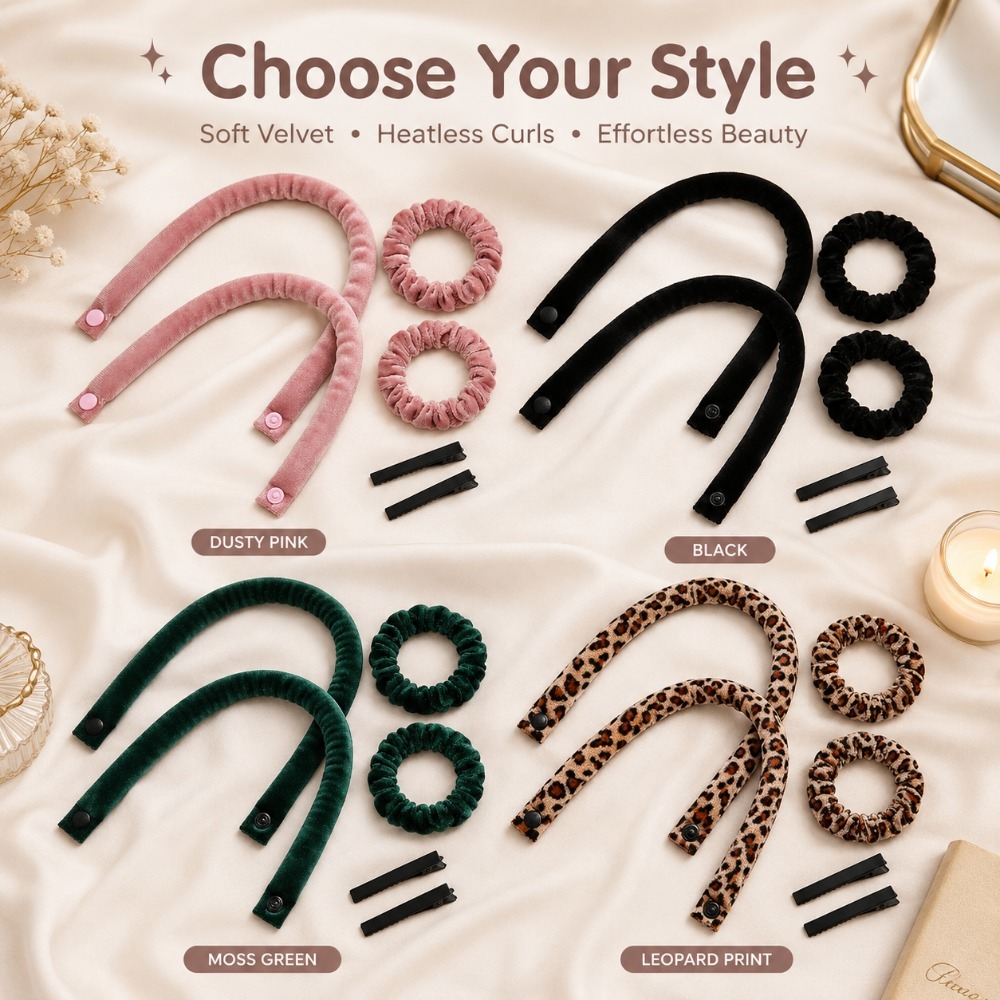 6Pcs Heatless Curling Rod Set  - Hair Roller Set Flexi recension och pris