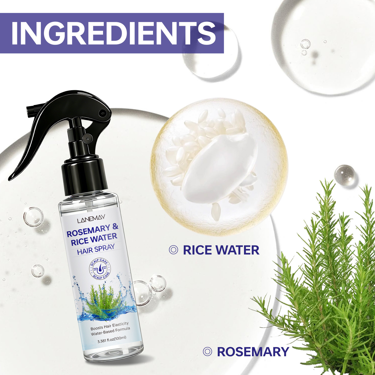Rosemary & Rice Water Hair Spr - Hair Care With Rice Water recension och pris