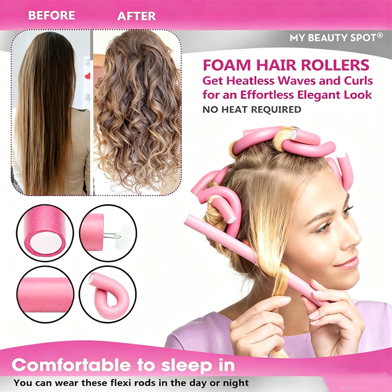 6pcs/pack New Oversize Flexibl - Hair Roller Set Flexi recension och pris